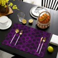 thumbnail image 4 of Purple Gothic Floral Pattern Summer Placemats Table Placemats Set Of 4-Linen Kitchen Washable Placemats Table Mats 11.8"x17.7" Non-Slip Heat Resistant, 4 of 6