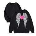 thumbnail image 4 of WAYUTE Sweatshirts for Girls Big Kids Rhinestone Angel Wings Back Print Crewneck Sweatshirt Long Sleeve Pullover Fall Winter Casual Streetwear,Black,Size 8-9 Y, 4 of 4