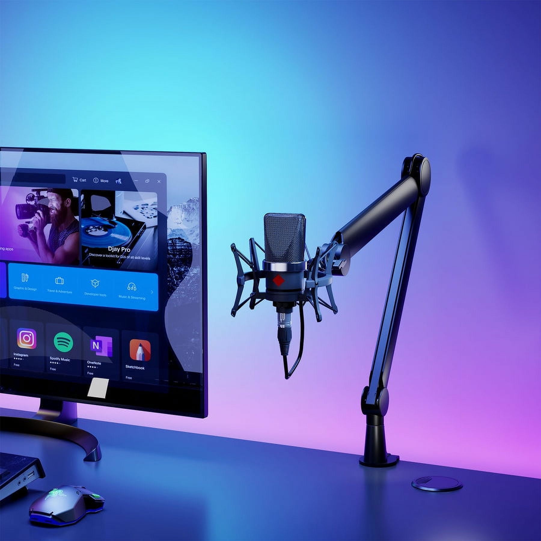 Mount-It! Full Motion Microphone Boom Arm for Podcasts, Meetings, Recordings