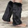 thumbnail image 2 of CYSFASHION Furry Boots for Women Faux Fur Leg Warmers Fluffy Fall Fashion Must Haves Fuzzy Boot Black, 2 of 8