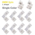 thumbnail image 2 of SHILIU-8mm 2 Pin LED Strip Connector Kit with 10PCS L Shape 2 Pin Right Angle Corner Solderless Connector and 10PCS 2 Pin 8mm Wide LED Solderless Connect Wire for 2835 LED Strip, 2 of 4