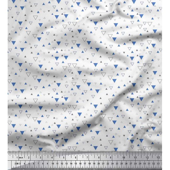 Soimoi Silk Fabric Triangle Shirting Print Sewing Fabric Yard 42 Inch Wide