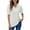 White, variant on ZHENWEI Women Casual V-Neck Polo T-Shirts Loose Puff Short-Sleeve Tops Button Down Collared Tunic Blouse