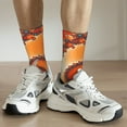 thumbnail image 6 of KLL Orange Rotating Print Cool Socks Men's Women's Crew Socks Funny Crazy Novelty Stockings, 6 of 6
