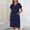 Navy, variant on Black Moo Moos for Women Nightgown Long Cotton Casual Mumu Dress Solid Short Sleeve Nightgowns with Pockets