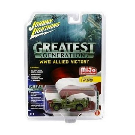 JOHNNY LIGHTNING 1:64 MIJO THE GREATEST GENERATION WWII ALLIED VICTORY - JEEP WILLYS MILITARY POLICE CONVERTIBLES