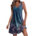 thumbnail image 1 of Robes pour Femmes Décontractées Imprimé Sans Manches Col en V avec Poche, 1 of 1