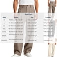 thumbnail image 3 of QSXADF Men's Loose Wide Leg Pants Drawstring Sweatpants Draped Wide Leg Long Pants Solid Pleated Daily Commute Office Wear Men's Casual Trousers, 3 of 6