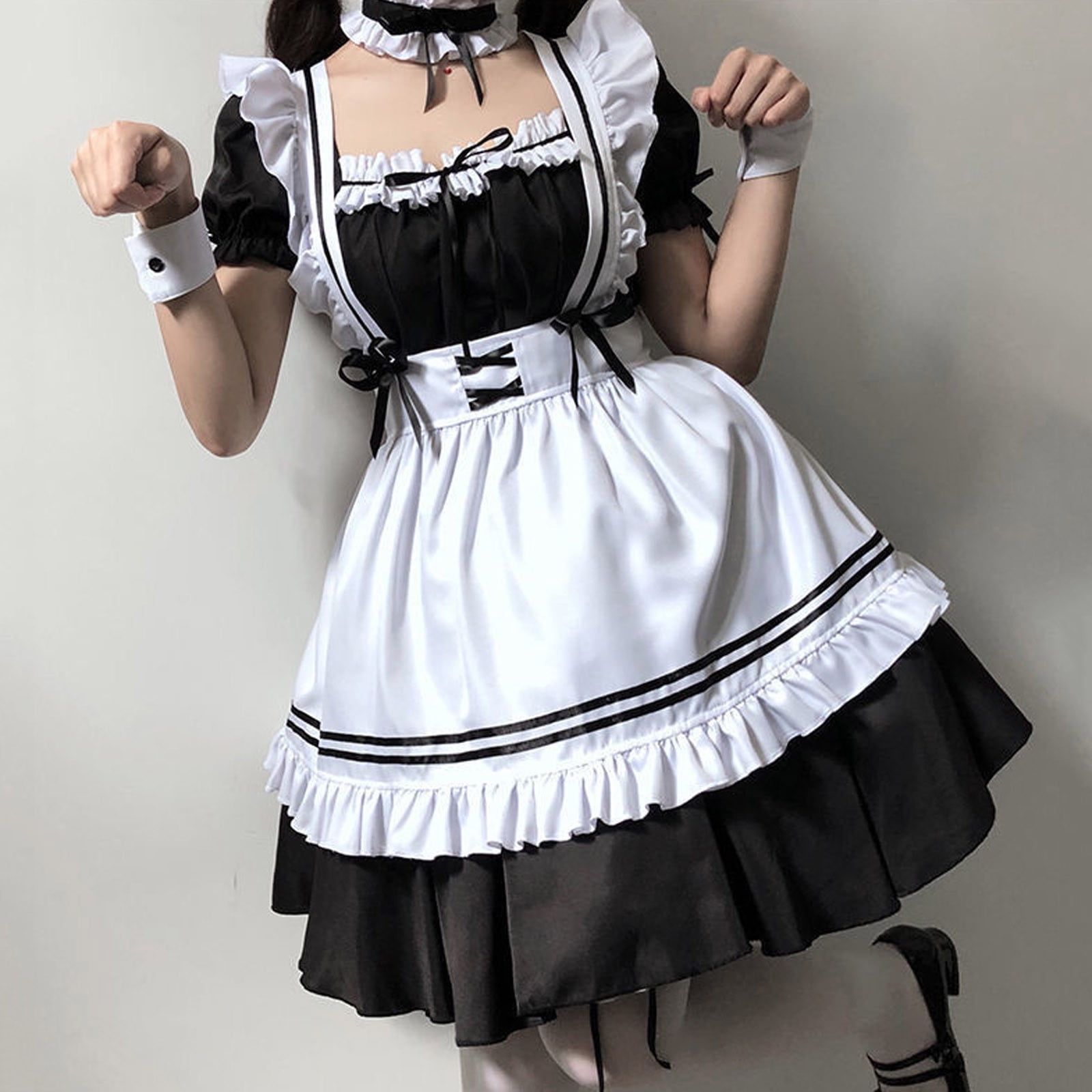 Medieval Dresses For Women  Anime Cosplay Costumes For Women Halloween  Maid Dress Outfits Sweet Classic Apron Dresses Sets Masquerade Costume  Grunge Dress  Walmartcom