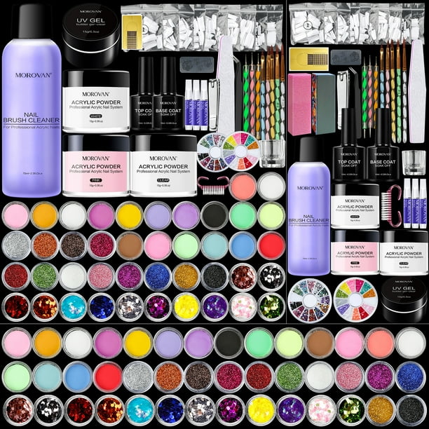 Morovan Acrylic Nail Kit Complete Set Colored Acrylic Powder and Liquid Set Starter Kit