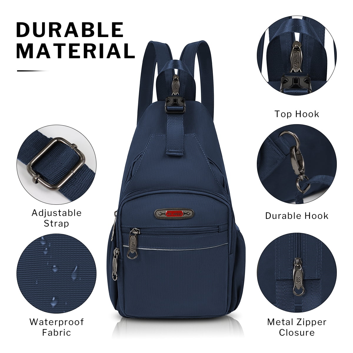 Sling Bags for Men Women Crossbody Small Sling Backpack with Single Double Shoulder Lightweight Over Shoulder Bag for Daily Travel Use,8610-Navy