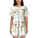thumbnail image 1 of Fotbe Wildflowers Conjunto de Pijama Estampado para Mujer, 2 Piezas, Ropa de Dormir con Camiseta de Manga Corta y Shorts Suaves-Medium, 1 of 6