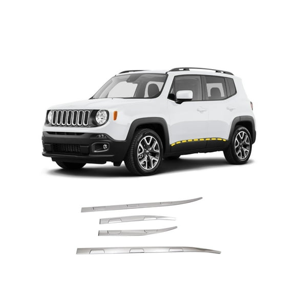 Northern Prime Body Side Molding Cover Trim Compatible with Renegade 2015-2023 Chrome Finish Tape-On Style(4PCs)