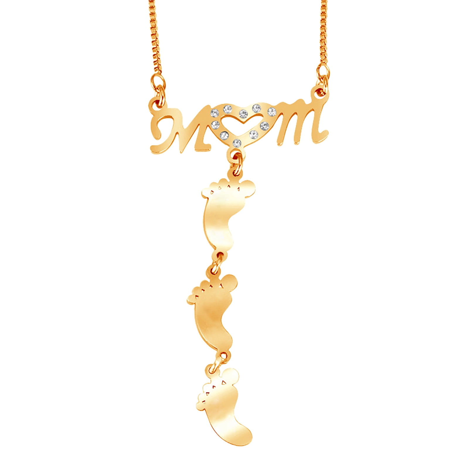 Jewelry On Clearance Vertical Baby Feet Necklace With Birthstones For Mother S Day Gift Gold 6 4 2 Walmart