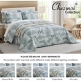 thumbnail image 5 of Chezmoi Collection Oversized Bedspread 100x106, Jacquard Matelasse Leaf Damask Design, 5-Piece Lightweight Reversible Microfiber Bedding Coverlet Set for All Season, Queen, Blue Sage/White, 5 of 9