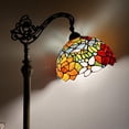 thumbnail image 5 of Tiffany Floor Lamp Rose Flowers Pink Orange Stained Glass Gooseneck Adjustable Corner Standing Reading Light 20"W*12"D*63"H, 5 of 9