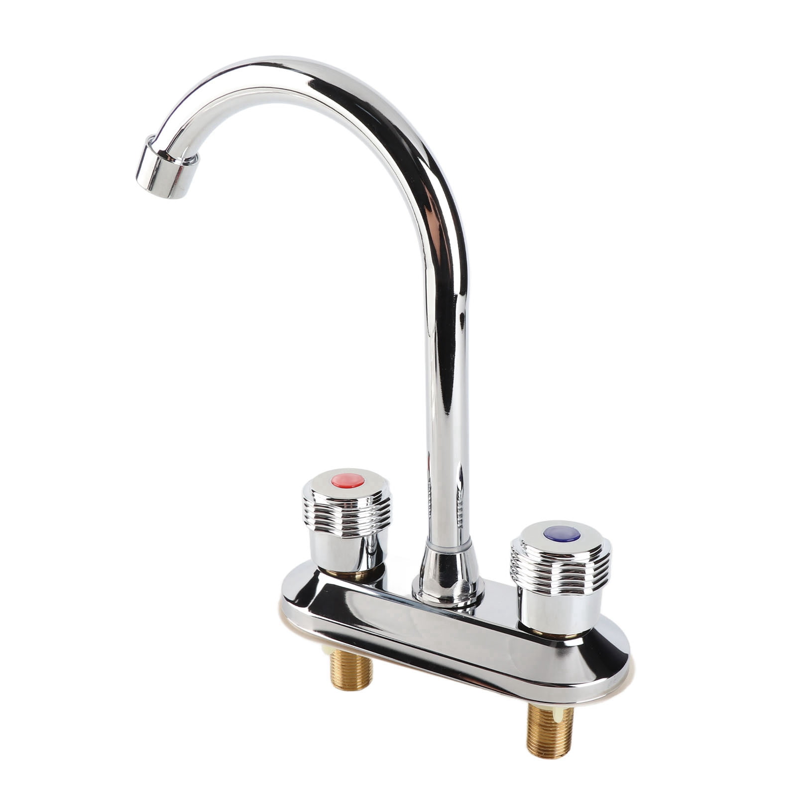 LAZIOEGR 2-Handle Bathroom Sink Faucet, Premium Copper Water-Saving Centerset Faucet for Hot and Cold Water Control, Elegant Silver Finish for Modern Bathroom Decor (8 in / 20.32 cm)