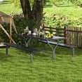 thumbnail image 4 of Costway 6 FT Picnic Table Bench Set Outdoor Dining Table & 2 Benches with Metal Frame Black, 4 of 10