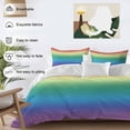 thumbnail image 3 of 3 Piece Rainbow Colors Ombre Cream Duvet Cover Set Twin Size,Microfiber Comforter/Quilt Cover with Corner Ties and 2 Pillowcases,Modern Abstract Art Aesthetics All Season Bedding with Zipper Closure, 3 of 8
