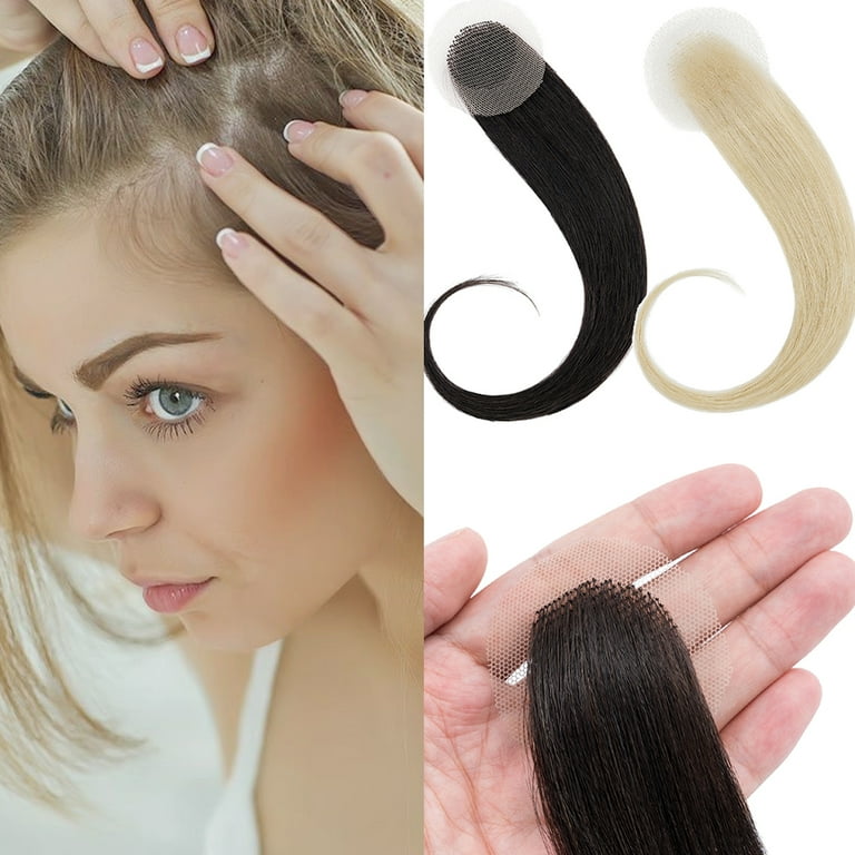 SEGO Hair Extensions 8inch 18inch Lace Hair 100 Human Hair Extensions Patch Hair Hook Lace Round Hair Replacement Block Invisible Natural Hair On The Temples Cover Alopecia Areata Walmart