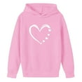 thumbnail image 5 of ATOGUTA Girl's Valentine's Day Sweatshirts Hooded Heart Sweatshirt Fall Winter Kid Long Sleeve Shirt Pullover Top Size 3T-14, Pink, 5 of 5
