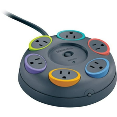 Kensington K62634NA Kensington SmartSockets Table Top Surge Protector - 6 x NEMA 5-15R - 1500 J - 120 V AC Input - 120 V AC Output