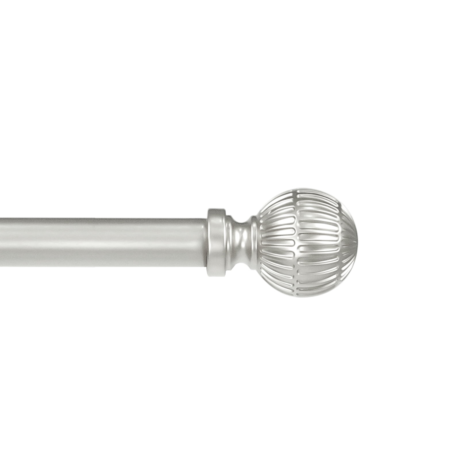 Urbanest 5/8" Single Telescoping Curtain Rod with Volle Finials, Pewter, 28"-48"