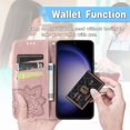 thumbnail image 5 of Wallet Phone Case for Samsung Galaxy S23 FE,3D Butterfly Pattern PU Leather Flip Kickstand Case with Magnetic Clasp and Cash Card Slots Holster for Samsung Galaxy S23 FE,HZD Rose Gold, 5 of 9