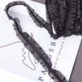 thumbnail image 3 of 1Card 11Yard 10m Black Fabric Lace Trim Stretch Elastic Double Ruffle Lace Ribbon 1 inches 28mm Wide for SewingDress Decoration and Gift Wrapping, 3 of 7