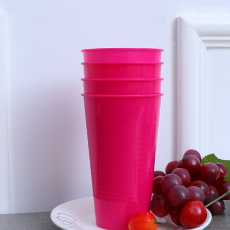 FRCOLOR 12pcs Plastic Drinking Cups Reusable Holiday Party Tableware Beverage Juice Cups Party Supplies (Red)