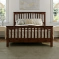thumbnail image 2 of Camilla Queen Wood Low Profile Platform Bed with Matching Footboard in Walnut, 2 of 10