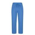 thumbnail image 6 of SGFCWSX Mens Linen-Cotton Blend Shorts – Relaxed Fit Elastic Waist with Drawstring Breathable Lightweight Beach Shorts Blue Size L, 6 of 8