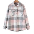 thumbnail image 1 of Pntutb Chaqueta de lana a cuadros de un solo pecho con solapa cepillada informal a la moda para mujer Liquidación Pntutb Pntutb-1506, 1 of 5