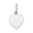 thumbnail image 1 of Beautiful 14k White Gold Plain .009 Gauge Engravable Heart Charm, 1 of 1