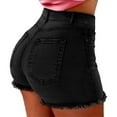 thumbnail image 2 of Qarigey Pantalones vaqueros de verano para mujer Prendas para la parte inferior del cuerpo Negro S Qarigey AP019258-07, 2 of 6