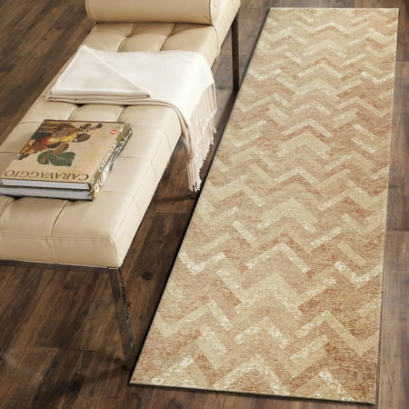 8' Natural Hibiscus Island Decor - Jewel Sahara Chevron Natural Rectangle 2 ft. 8 in. x 7 ft. Indoor Runner Rug