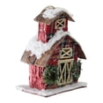 thumbnail image 2 of Northlight 5" Classic Plaid Glitter Snow Covered Barn Christmas Ornament - Red, 2 of 5