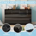 thumbnail image 5 of Selooye 8-Drawer Modern Wooden Dresser, 55In Wide Modern Dresser with Storage Dresser Wide Wooden Chest Drawers for Living Room, Entryway, TV Stand，Black, 5 of 7