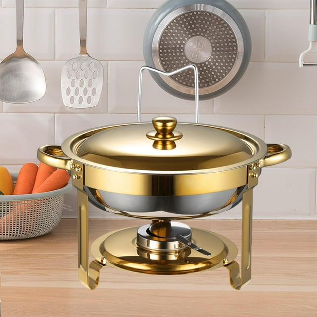 Elodie Ensemble de Buffet pour Réchaud à Réchaud Porte-Carburant Chauffe-Buffet pour Dîners de Mariage Événements Or