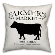 Creative Products Farmer's Market Cow 18x18 Spun Poly Pillow