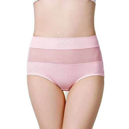 

Fashion Womens Panties Womens Plus Size High Waist Panties Womens Cotton Mesh Transparent Abdominal Lift Briefs Charming Breathable