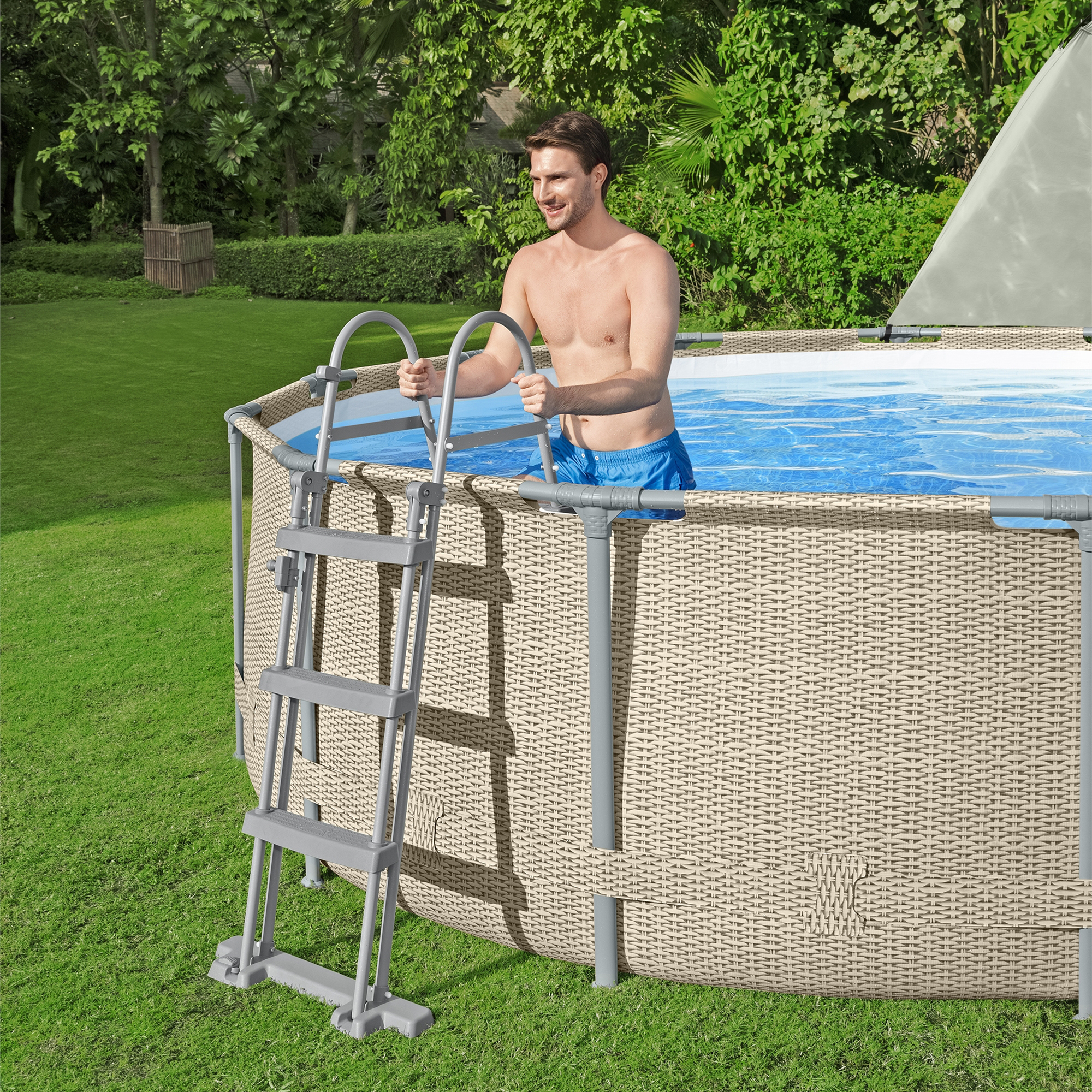 Bestway Power Steel 13' x 42" Above Ground Swimming Pool Set with Canopy - image 4 of 12