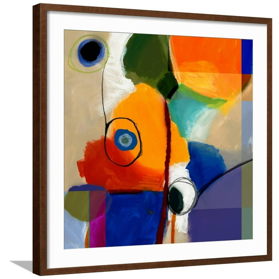 Art.com Amusement VI Art Print by Sisa Jasper, Brown Frame Wall Art, 29" x 29"