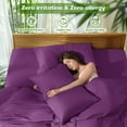 thumbnail image 6 of Sonoro Kate Luxury Cooling Bamboo Bed Sheet Set - Deep Pockets - 4 Piece, California King, Purple, 6 of 7