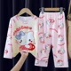 thumbnail image 2 of Conjunto de pijama con estampado de Sanrios Kuromi Hellokittys para niños y niñas, ropa Kawaii de manga larga con cuello redondo para el hogar, bonito camisón para niños, 2 of 5