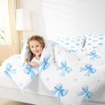 thumbnail image 4 of Homewish Princess Blue Bowknot Bedding Comforter Set for Kids, Cartoon Watercolor Ribbon Twin Comforter Sets, Bow-tie Theme Reversible Bedding Set, Lightweight Room Decor, 2pcs, 4 of 8