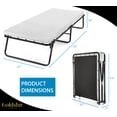 thumbnail image 2 of Rollaway Folding Guest Bed with 3-Inch Foam Mattress – Ultra Soft and Comfy Folding Bed – Easy Storage Rolling Cot with Dual Caster Wheels – (31 x 75), 2 of 9