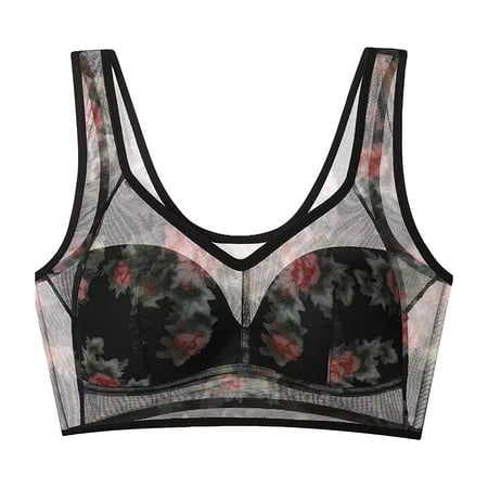 Clearance DondPO Bras for Women High Support Bras For Women Adjustable Strap Full Coverage Up Bras Comfortable No Underwire Wireless Bras Push Up Bra Seamless Bra Black 2XL