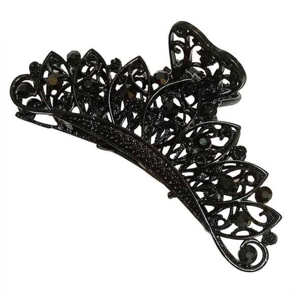 Accesorios para el cabello de metal retro para mujer, pinzas para el cabello con diamantes de imitación, pinzas para la mandíbula, pasadores para el cabello con flores de moda (A#)