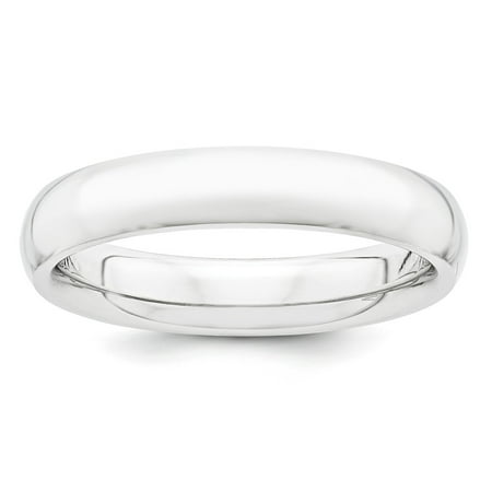 - Platinum Solid Polished Engravable 4mm Half-Round Comfort Fit Lightweight Band Ring - Ring Size: 4 to 12